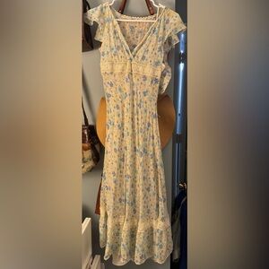 EXPRESS SILK BOHO FLOWER MAXI DRESS SZ 4 LINING DRESS